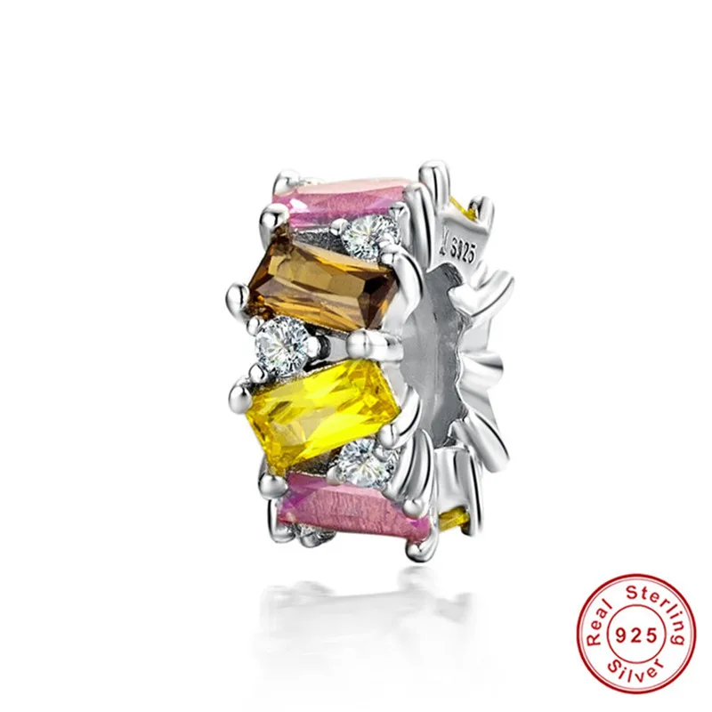 Fit Pandora браслет серебро 925 эмаль багаж мотоцикл бусины в форме сердца кошка безопасная цепь S925 Циркон Клевер украшения в виде звездочек - Цвет: aa1182-1