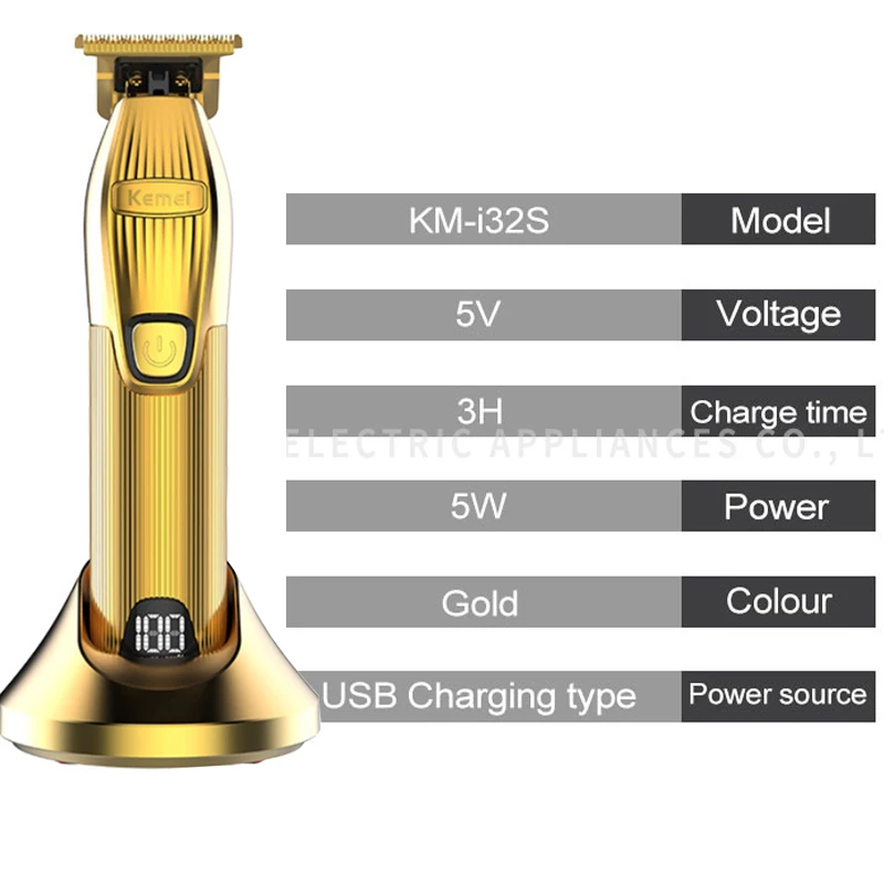 Kemei Professional electirc hair clipper barber shop rechargeable Beard hair timmer for men cordless cutting machine