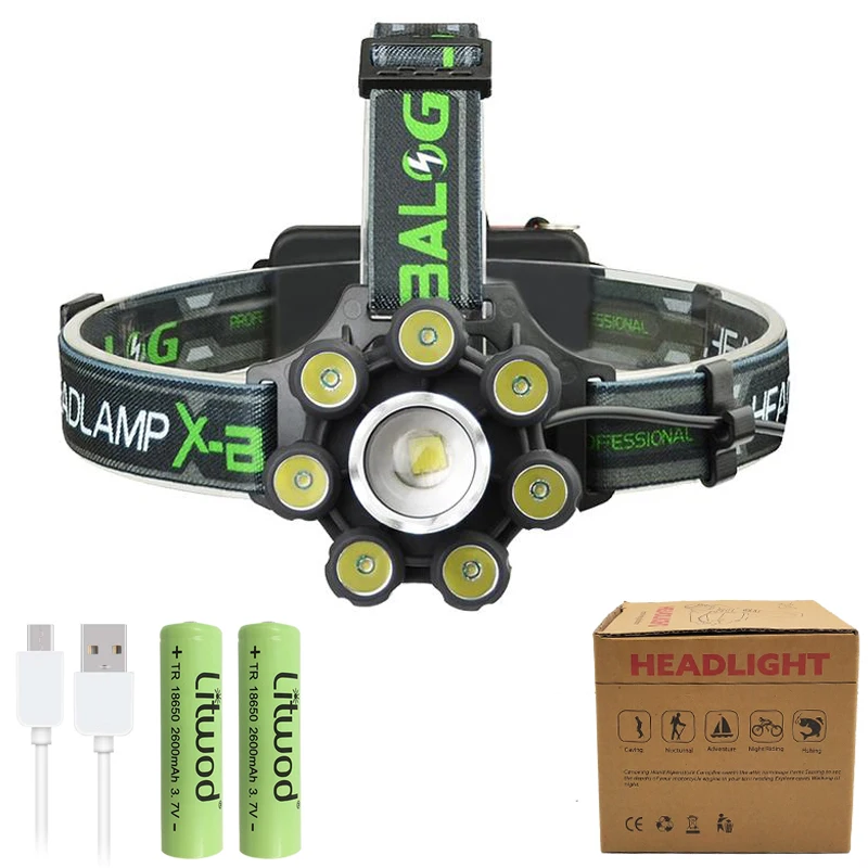 Litwod Z40 T88 с музыкальный динамик bluetooth мощная светодиодная фара 30000lm xm-l t6 использовать 18650 Головной фонарь аккумулятора - Испускаемый цвет: Option B