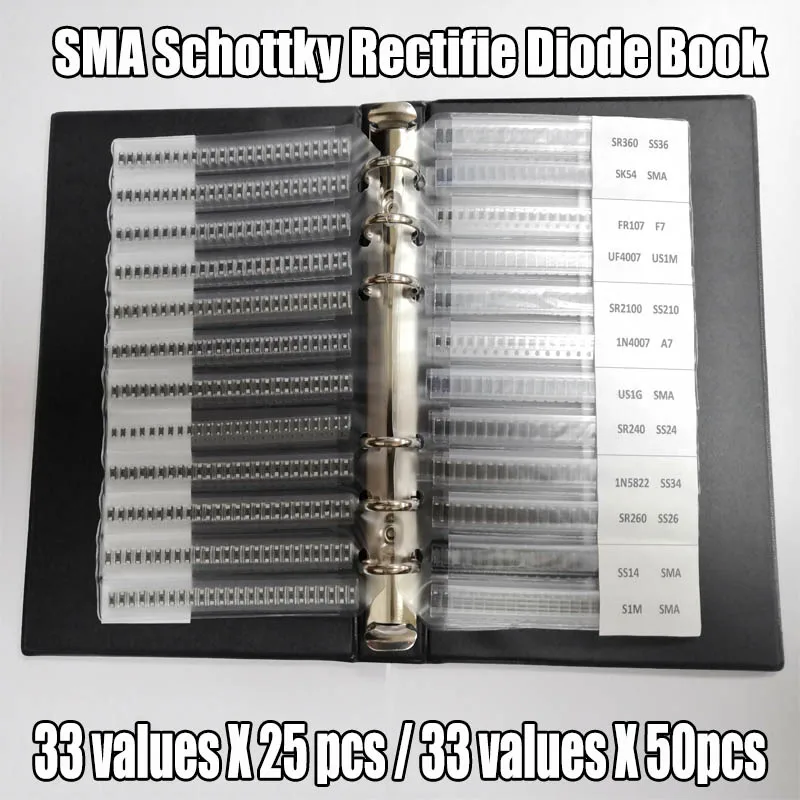 Rectifier Diode Sample Book SMD SMA Assortment Kit 33 Values Schottky