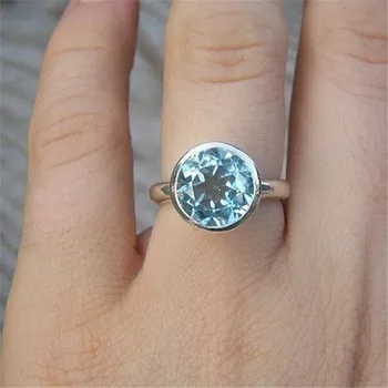 

2019 New Natural Rainbow Crystal Ring Engagement Wedding Ring Fine 5 Color Jewelry For Women Wedding Anniversary Ring Wholesale