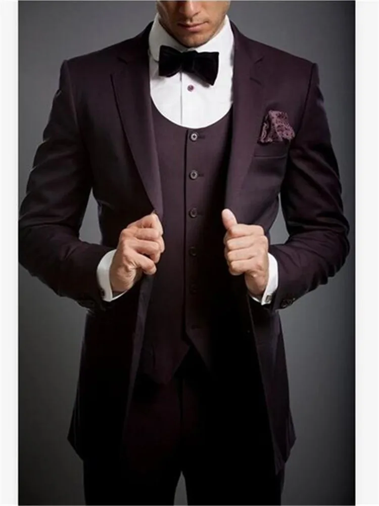 Классический мужской костюм Smolking Noivo Terno Slim Fit Easculino вечерние костюмы для мужчин бордовый жених Блейзер жилет