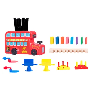 

1 Set of Toy Interesting Funny Safe Durable Wooden Building Blocks Toy Dominoes Car Toy Domino Game Toy for Kids Children Toddle