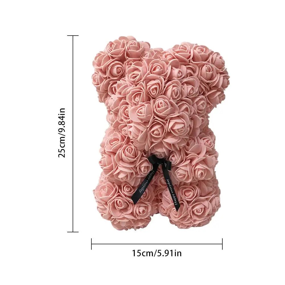 Gift Valentine's Day 2020 25 cm simulation PE pink flower bear artificial flower decoration Valentine's Day creative eternal