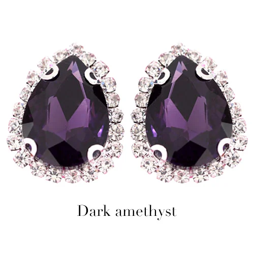 Dark-Smathyst 13x18 мм, 20 шт., каплевидные стразы, много цветов, пришивные стразы с когтями, лучшие стеклянные хрустальные стразы с когтями для свадебного платья, B3445 - Цвет: Dark-Smathyst