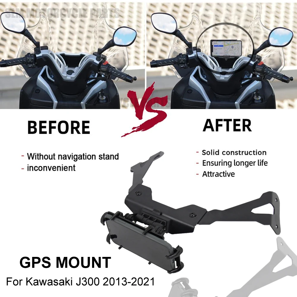 Motorcycle Accessories FOR Kawasaki J 300 2013 2021 J300 Phone Navigation GPS Plate Bracket Adapt Holder Kit|Covers & Mouldings| - AliExpress