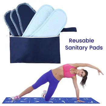

Washable Menstrual Pad Reusable Bamboo Cloth Menstrual Sanitary Pads Portable Breathable Foldable Sanitary Menstrual Towels Pads