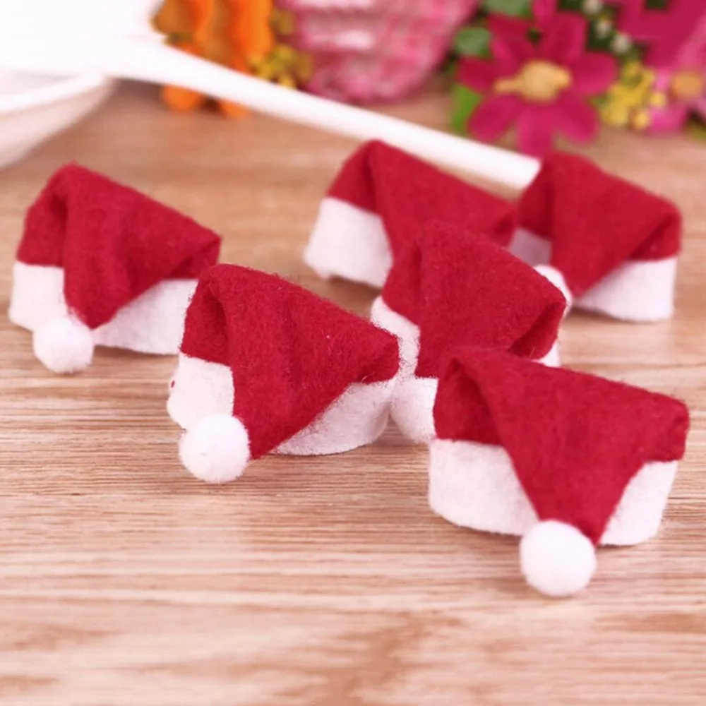 6pcs New years Cap Christmas Party Santa Hats Red Cap Christmas Hat For Santa Claus Costume Decoration for Kid's adult