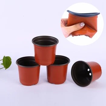 

100pcs Container Round Seedling Transplant Garden Succulents Flower Pot Drain Plant Nursery Lightweight Reusable Balcony Plastic