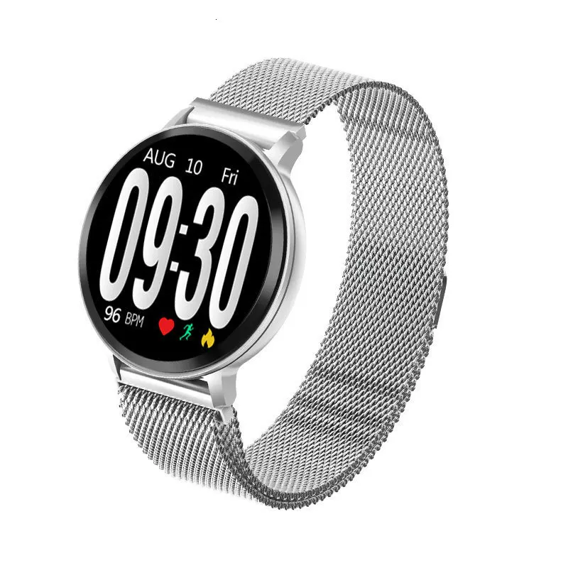 Metal silver S8 Смарт-часы фитнес-трекер монитор сердечного ритма Smartwatch кровяное давление кислородный водонепроницаемый браслет Android IOS - Цвет: Metal silver