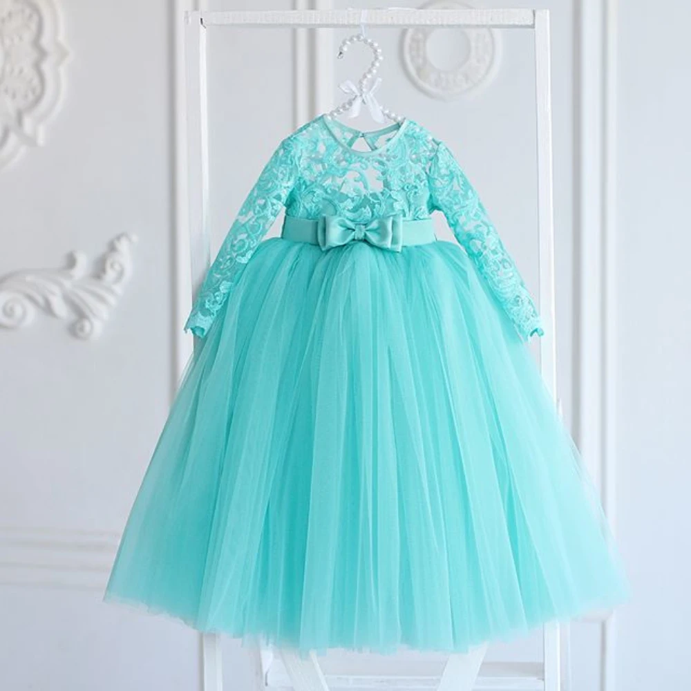 Детские Kinder blumenmyadchen Kleid бант вечерние Hochzeit Brautjungfer Abendkleider
