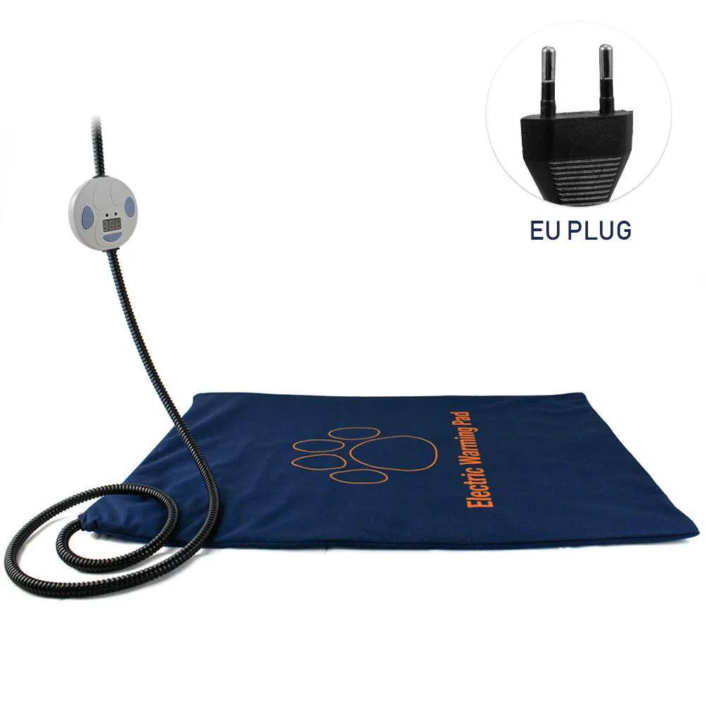 EU Plug Коврик для домашних животных с подогревом, мягкие кровати для собак, зимний теплый домик для маленьких собак, щенков, питомников, для кошек, спальный мешок, гнездо, пещерная кровать, уютный домик для собак - Цвет: EU Plug