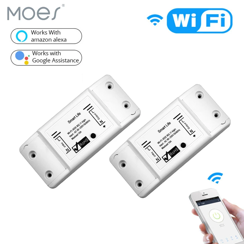 diy wifi smart light switch universal breaker timer wireless remote control works with alexa google home smart home module
