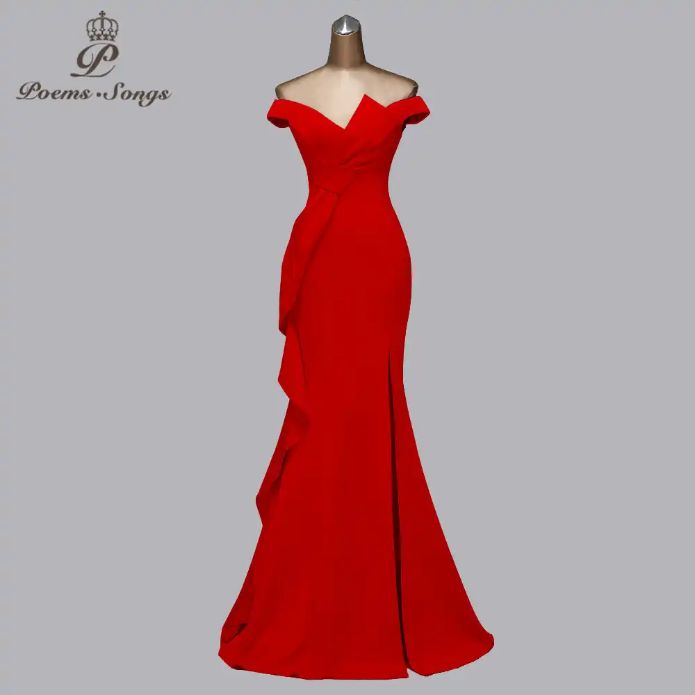 boat neck evening gown