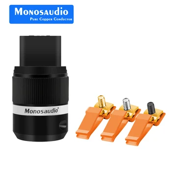 

Monosaudio F120 Pure Copper Audio Power IEC Connector Plug AC 20A Female Power Cord Audio Cable Connectors
