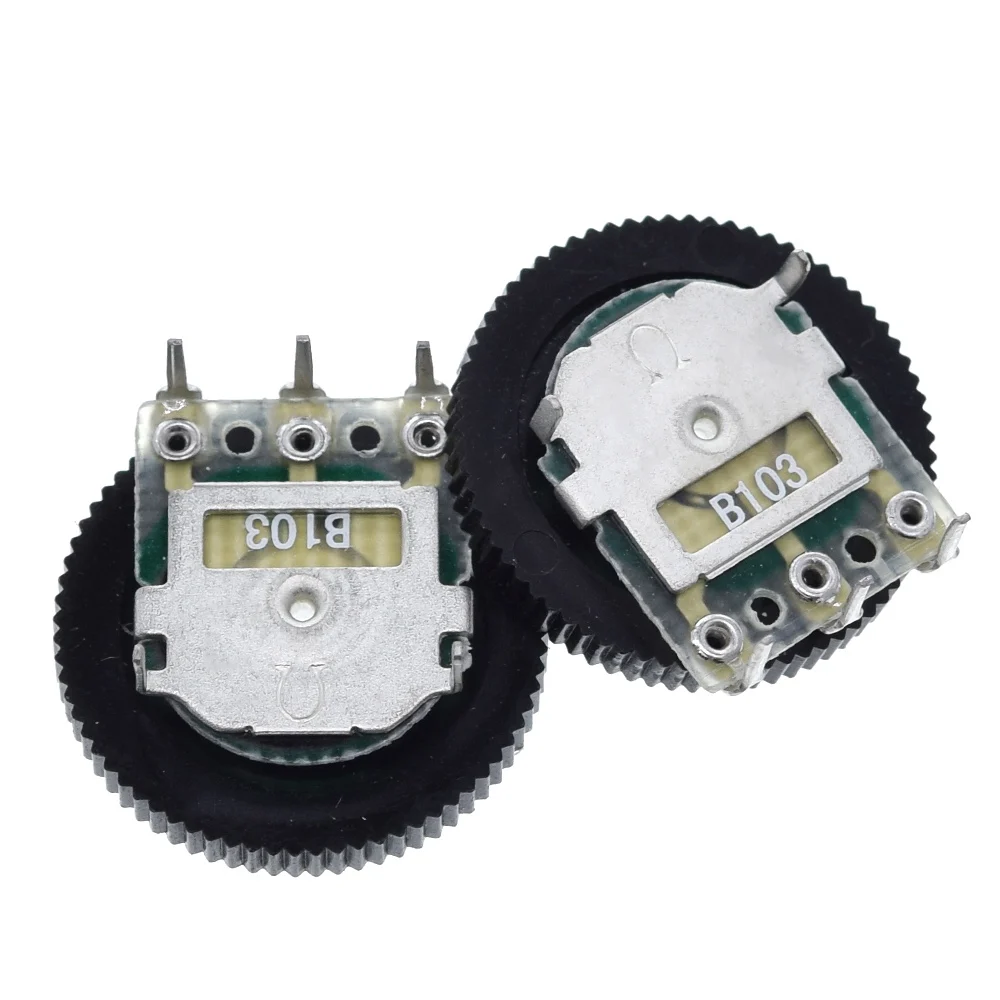 10PCS A103 10K Duplex Gear Potentiometer A10K 5pin for Radio MP3/MP4 16x2mm 