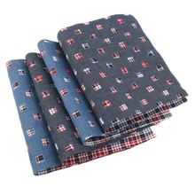 Давид аксессуары 20*34 см хлопок джинсовая ткань плед печатных одежды DIY мешок Рождество шитье для кукол материалы изготовления, c8763