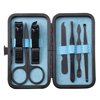 

Portable Polish Anti-slip File Remover Safe Steel Rustproof Useful Cuticle Pusher Manicure Eyebrow Scissor Nail Clipper Set