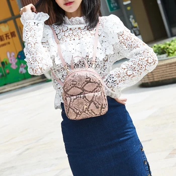 

2020 Newest Fashion Snakeskin Pattern Backpack Women Ladies Trendy Stylish Shoulder Bag Satchel for Dating Shopping Gift