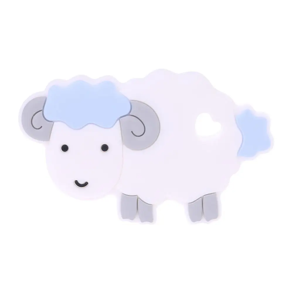 Maternal and Child Supplies New Baby Teether Chew Children Care Appease Molars Infant Little Sheep Shape Silicone Tooth Gel Toys - Цвет: BL