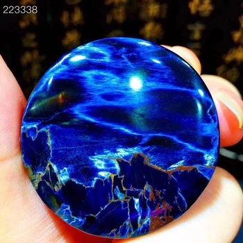 

Certificate Natural Blue Pietersite Cat Eye Chatoyant Women Oval Pendant Necklace 35x9.8mm Gemstone Round Shape AAAAAA