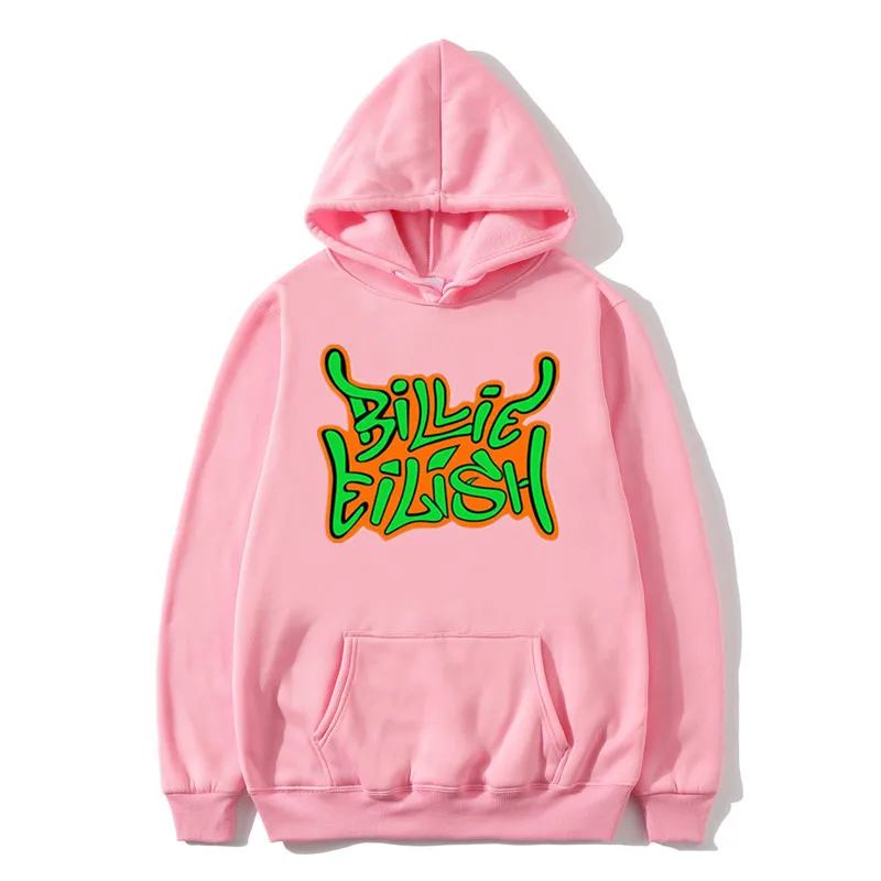 16pink Горячая Распродажа, худи с принтом Billie Eilish, женские/мужские толстовки с капюшоном и длинным рукавом, повседневные трендовые уличные толстовки - Цвет: 16pink