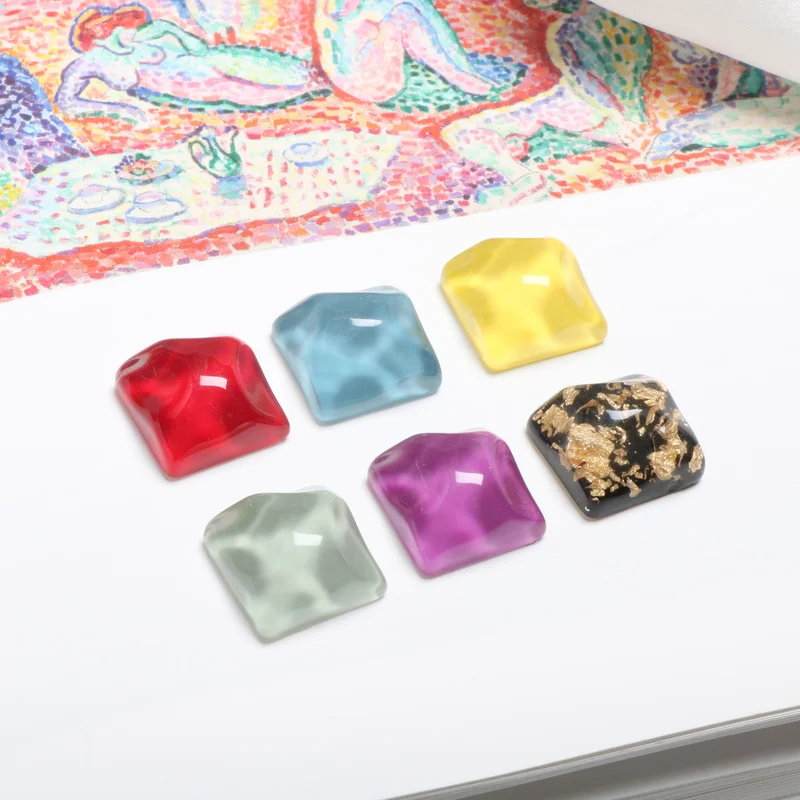 

Square irregular concave convex and convex water wave pattern resin ear nail patch DIY hand Jewelry Earring accessories material