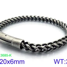 Ретро 22 см звенья цепи браслеты для мужчин нержавеющая сталь 6 мм ширина цепи и звенья Браслеты Аксессуары Joyas