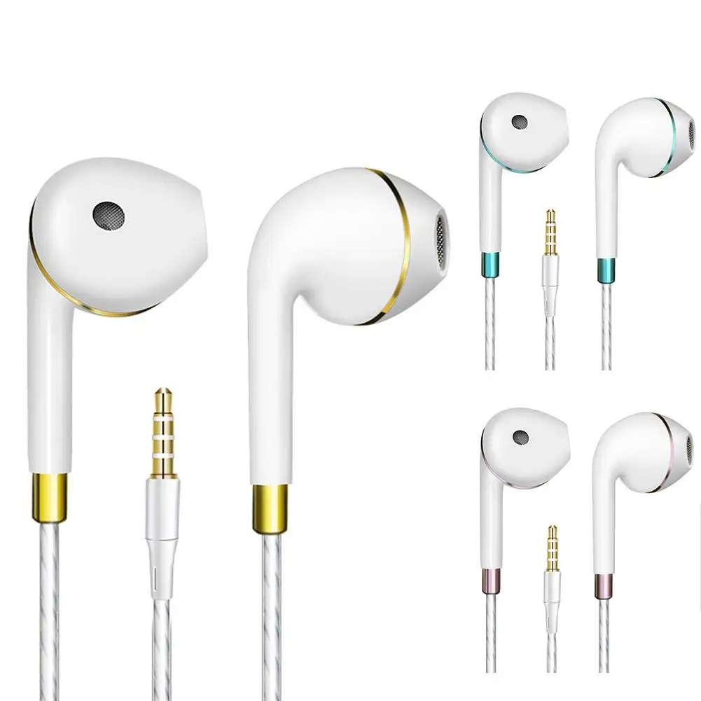 

Wire-Controlled Earphones Portable Audio-Visual Headphones 1.6m Straight-Line Subwoofer Headsets For All Mobile Phone