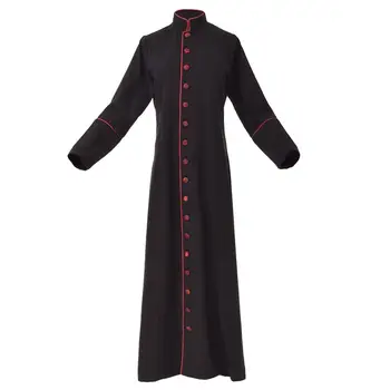 

Church Priest Cassock Clergy Robe Preacher Women Man Liturgical Single Breasted Minister Choir Vestments