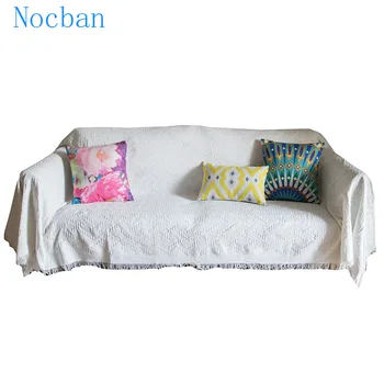 

Nordic Geometric Solid Sand Release Sofa Cover Towel Sofa Blanket Double-sided Jacquard Knitted Blanket Cotton Twine Carpet