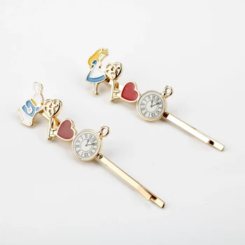 

Fashion Jewelry Sweet Fairy Tale Alice Rabbit Hair Clip Girls Cartoon Enamel Hairpins Metal Alloy Preppy Style Barrette