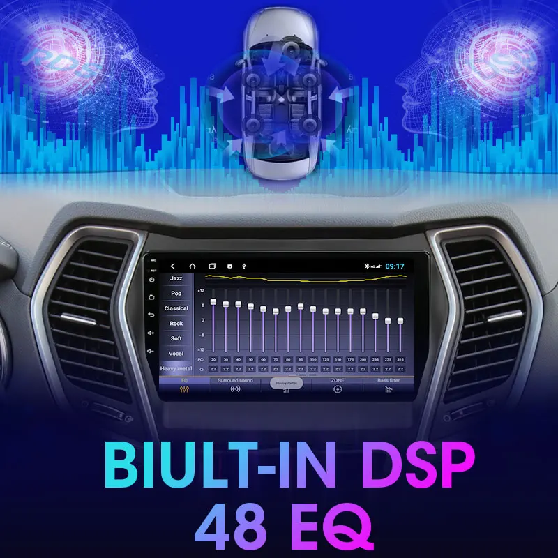 Android10.0 Car Radio for Hyundai Santa Fe 3 2013-2017 RDS DSP 4G ENT WIFI Auto Audio 2 Din IPS 4G+64G Navigation GPS Head Unit
