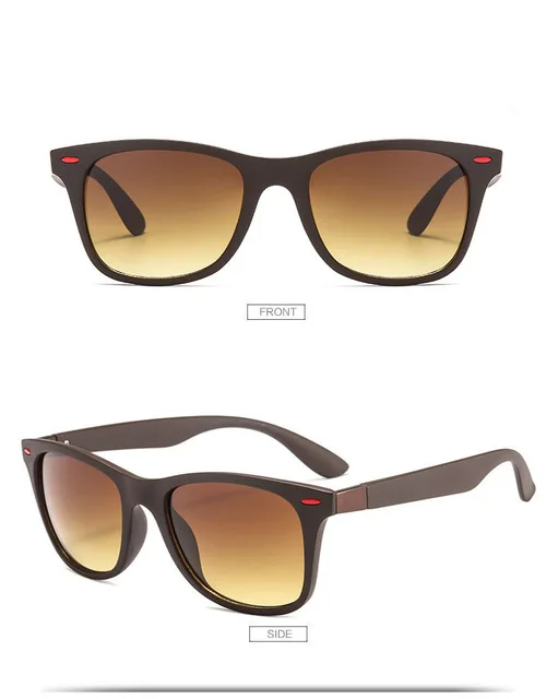 Винтажные поляризационные солнцезащитные очки для мужчин, квадратные солнцезащитные очки для женщин, фирменный дизайн, большие классические очки для вождения, UV400 линзы - Цвет линз: C5