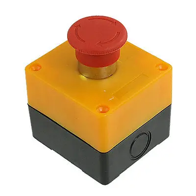 

Red Sign Mushroom Emergency Stop Push Button Switch Station 1 NC N/C 10A 600V