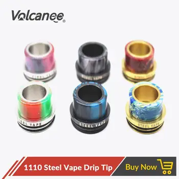 

Volcanee 1110 Resin Drip Tip Stainless Steel Wide Bore for Petri 528 Goon Vape Tank fit 24MM RDA RDTA Atomizer E Cigarettes