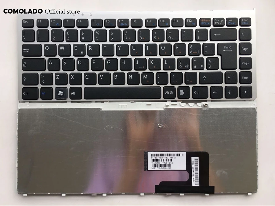 Итальянская клавиатура для Sony Vaio VGN FW серия с серебристой рамкой Клавиатура