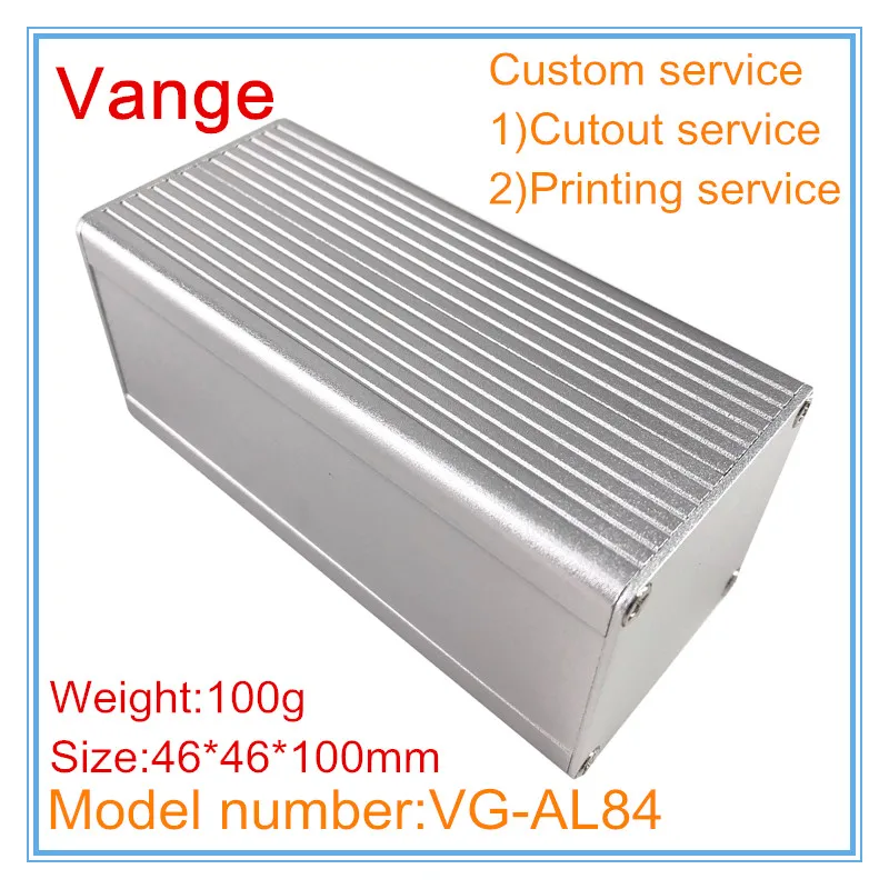 1pcs/lot mould extruded profile project metal boxes 46*46*100mm 6063-T5 aluminum enclosures boxes diy for PCB module design