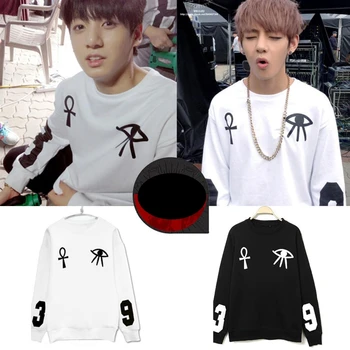 

Bangtan Boys Rap Mon Celebrity Sweatshirts Pullovers Women Men Streetwear Kpop JungKook V Clothes Loose Tops