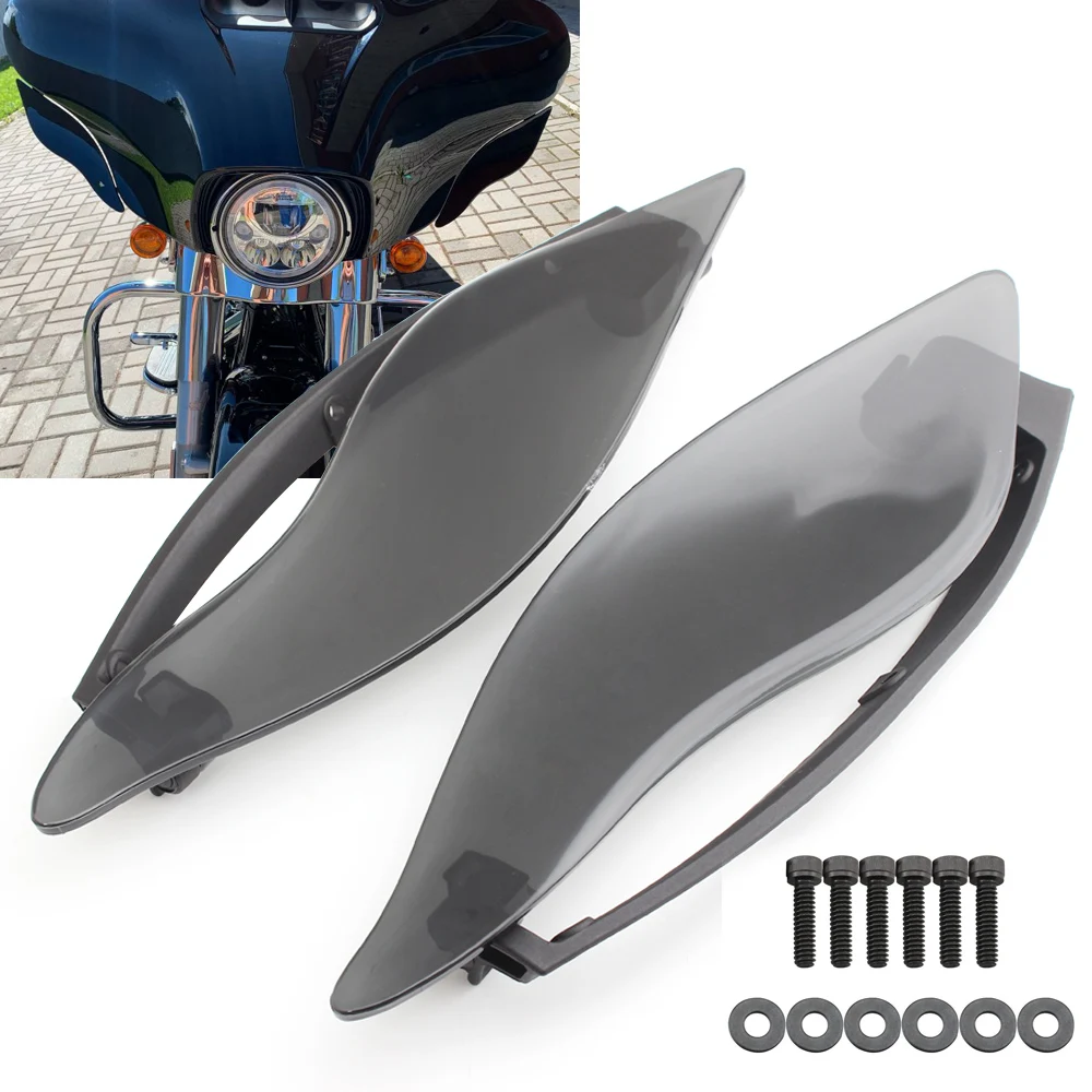 Motorcycle Side Wing Windshield Adjustable Fairing Air Deflector For