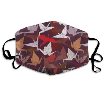 

Japanese Lucky Origami Thousand Paper Cranes Washable Reusable Mask, Cotton Anti Dust Half Face Mouth Mask For Kids Teens Men