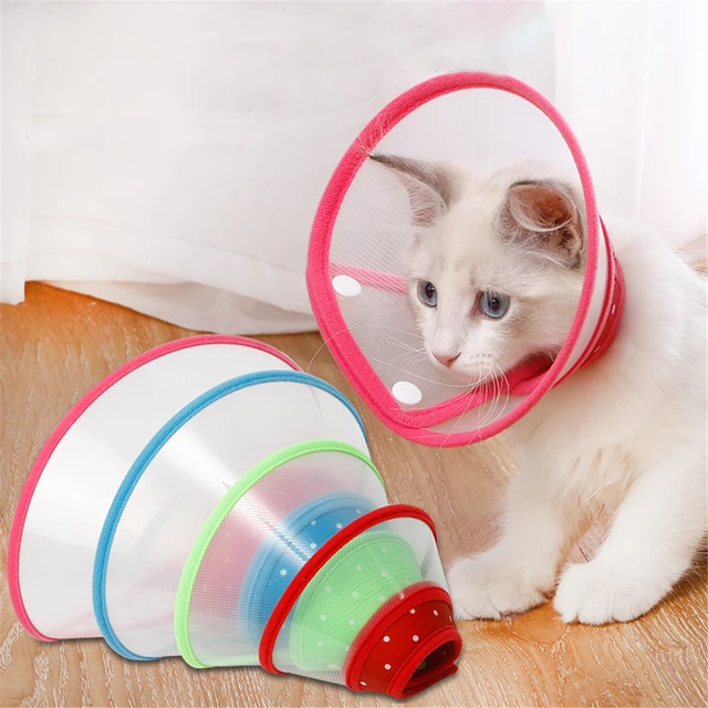 Cat Wound Healing Elizabethan Pet Protect Cover Transparent Dog Medical Collar Neck Recovery Cone Surgery Anti-bite Lick Circle