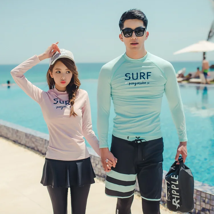 

2018 Korean-style New Style Couples Split Type Diving Suit Long Sleeve Swimsuit Men's Surfing Trousers Women's Bikini Swimwear