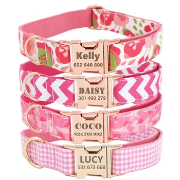 

Custom Personalized Pet Dog Collar Personalized Adjustable Engraved Puppy Cat Nameplate ID Collars