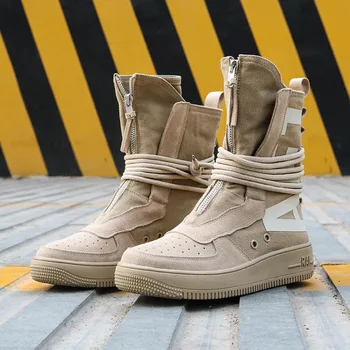 

Cow Suede WoMen Ankle Boots Fashion Cross-tied Women Motorcycle Military Boots High Top Woman Sneakers Lady Footwear