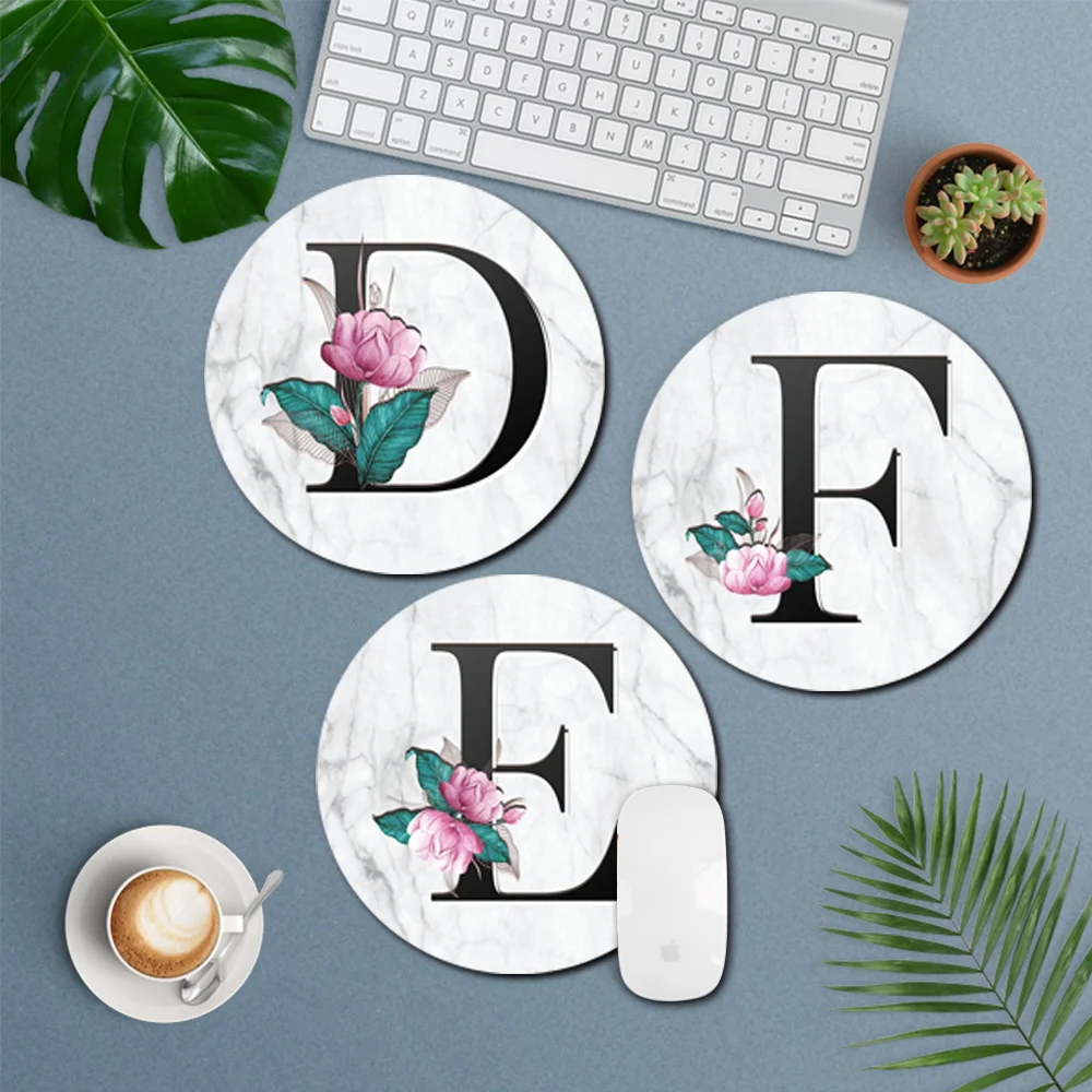 Красивый круглый игровой компьютерный коврик для мыши из искусственной кожи 22x22