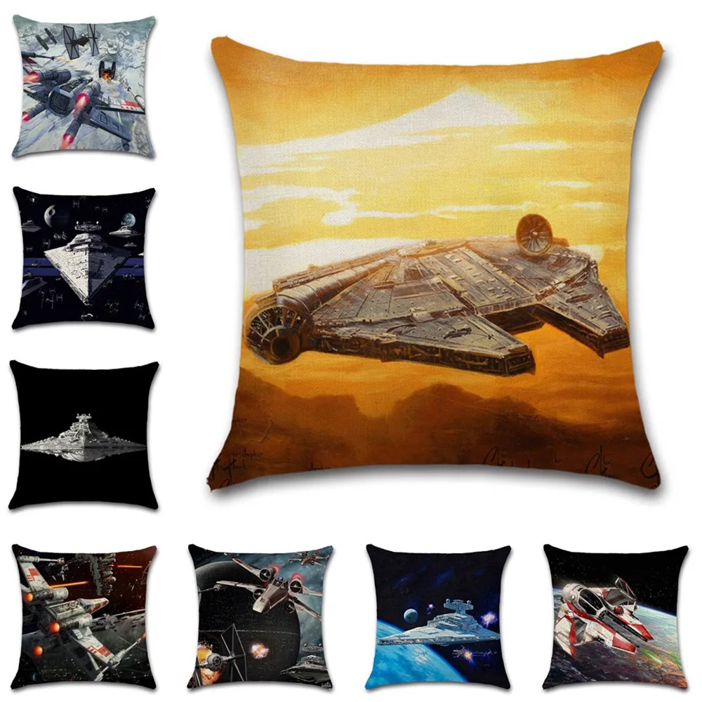 

Cartoon Wars Ship plane print Cushion Cover Festival Decorative Home Throw sofa chair seat friend kids bedroom Gift Pillowcase