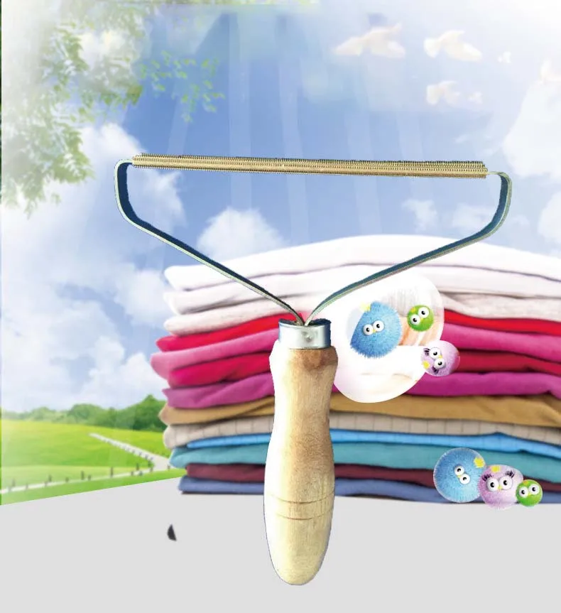 Wooden Cashmere Sweater Wool Fabric Manual Trimmer Clothes And Lever Fur Trimmer Hair Razor Portable Pilling Clothes Care