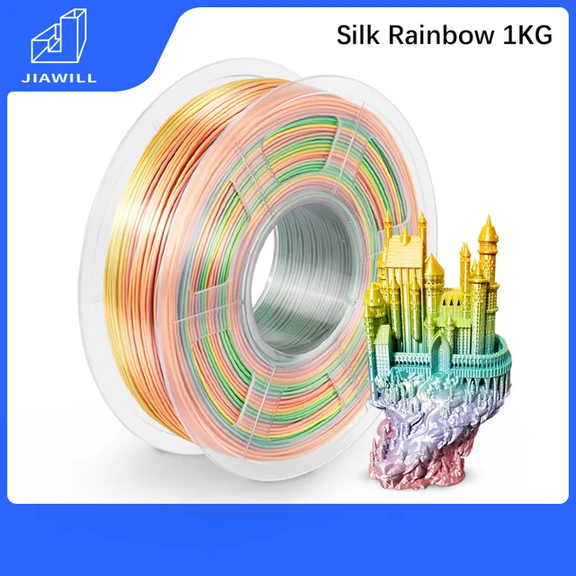 PLA SILK PLA PLUS PETG 3D Printing Filament For FDM3D Printer Filament PLA 1KG 1.75MM Free Shipping SILK Rainbow 02