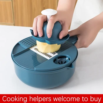 

Multifunctional rotary vegetable cutter with drain basket kitchen vegetable chopper shredder vegetable cutter kitchen gadgets